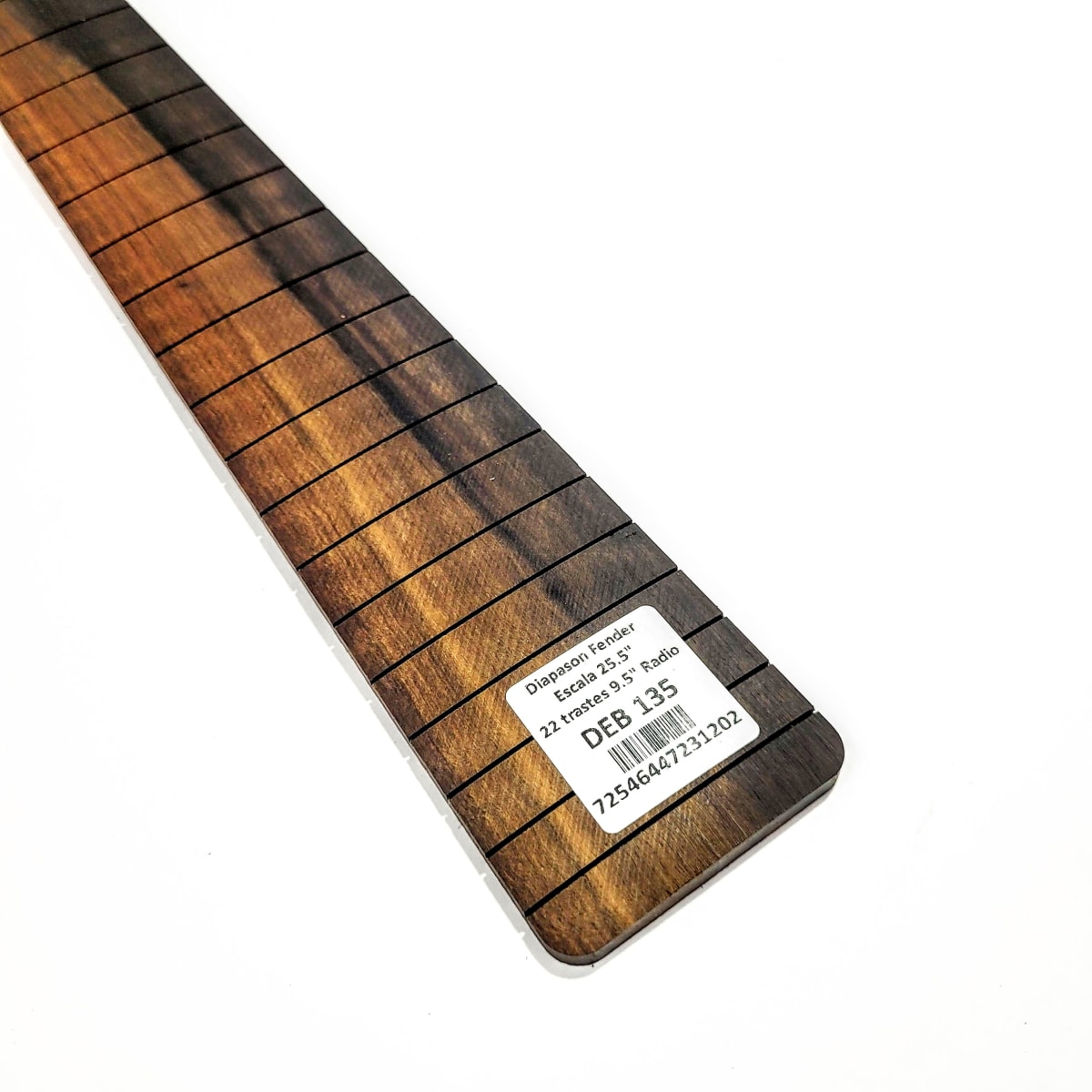 Diapasón Ranurado DEB-135 de Ébano Africano Especial para Guitarra Tipo Fender Escala 25.5