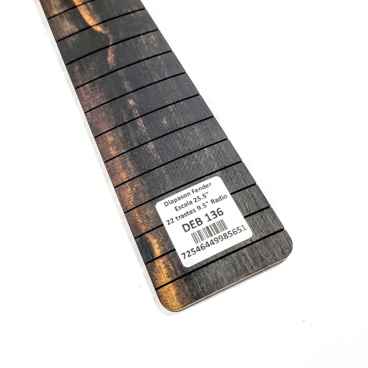 Diapasón Ranurado DEB-136 de Ébano Africano Especial para Guitarra Tipo Fender Escala 25.5