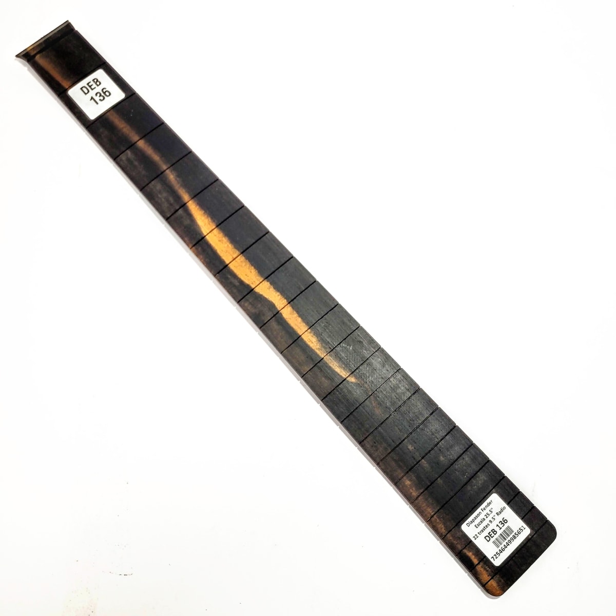 Diapasón Ranurado DEB-136 de Ébano Africano Especial para Guitarra Tipo Fender Escala 25.5