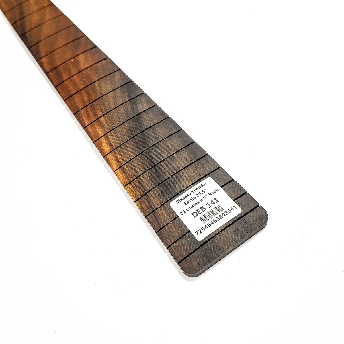 Diapasón Ranurado DEB-141 de Ébano Africano Especial para Guitarra Tipo Fender Escala 25.5