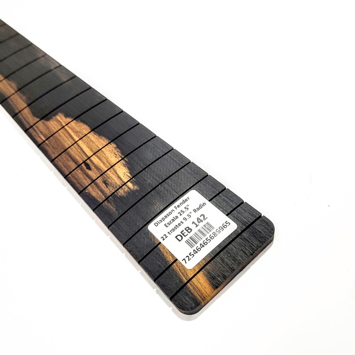 Diapasón Ranurado DEB-142 de Ébano Africano Especial para Guitarra Tipo Fender Escala 25.5