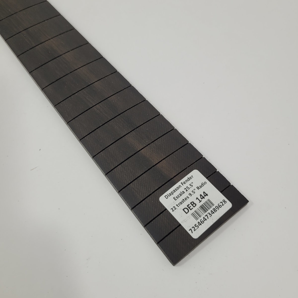 Diapason Ranurado Tipo Fender DEB-144 de Ebano Negro - Escala 25.5