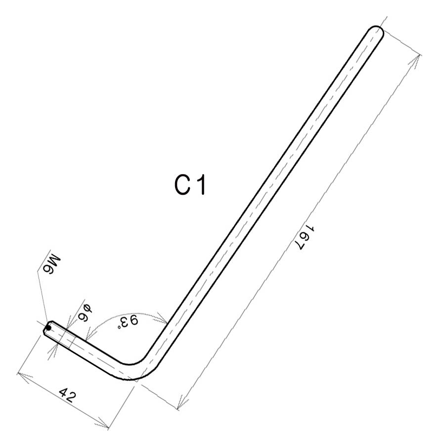 Palanca para Tremolo. Mod: C1. Black1