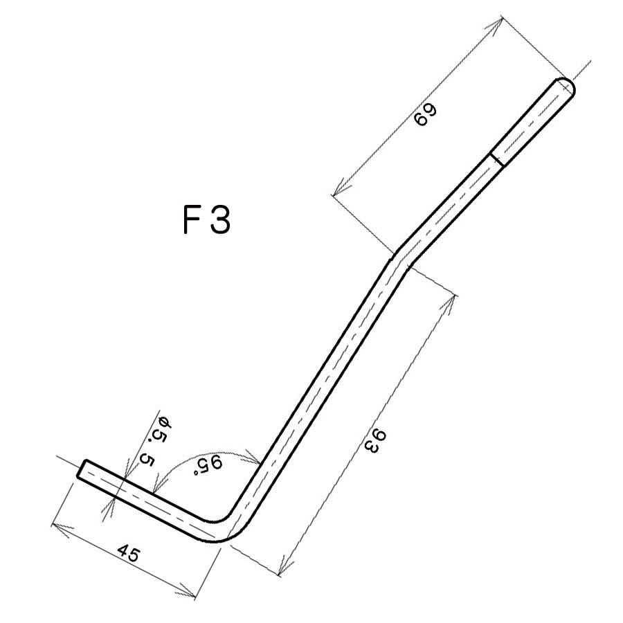 Palanca para Tremolo. Mod: F3. Color: Black1