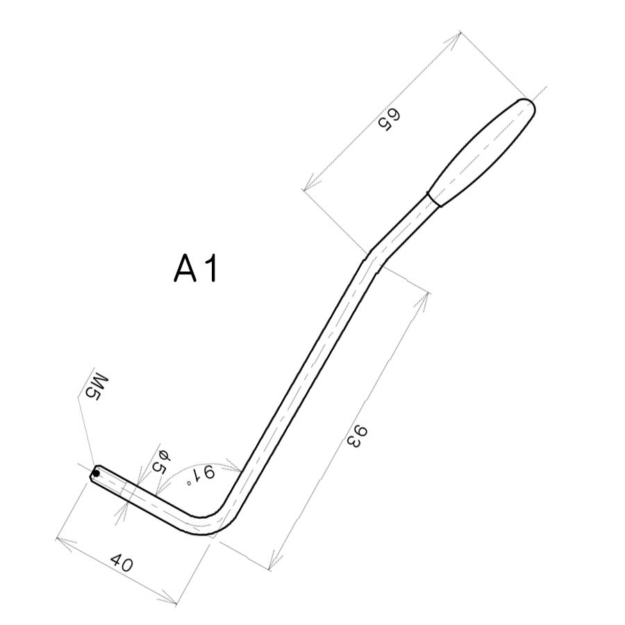 Palanca para Tremolo. Mod: A1. Color: Black2