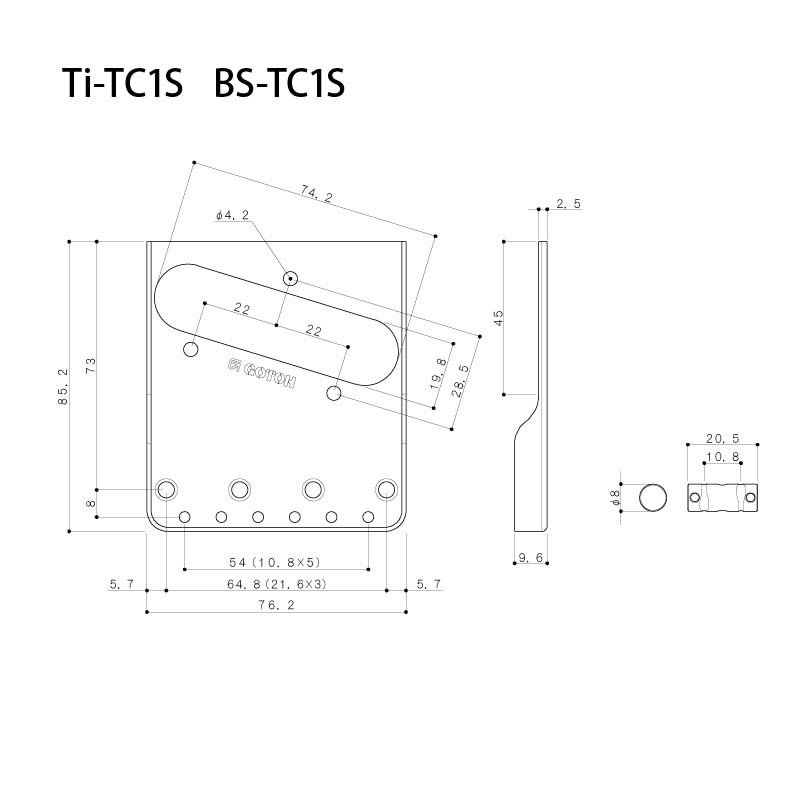 Puente para Telecaster. Mod: Ti-TC1S. Color: Nickel1