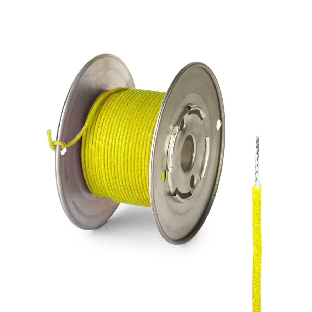 Cable Recubierto de Tela, Color: Amarillo, 1 Metro de largo 0
