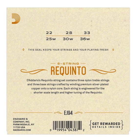 Cuerdas Para Guitarra Requinto Mod: EJ94 022-036 6 String Silver - Plated Copper2