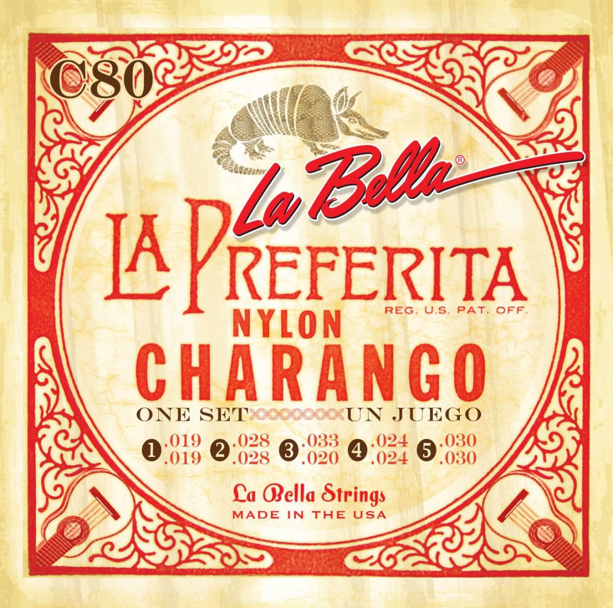 Cuerdas para Charango C80.10 String  Original Made in USA 1