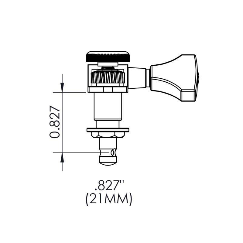 CLAVIJA GUITAR HIPSHOT  Grip-Lock™ Closed 6GL0C (T). Boton Hipshot4