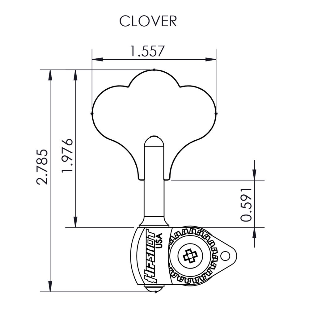 Clavija ( L / Bass) Black para Bajo / Mod: 20675B / Boton HB6C / Orificio 1/2 (Hipshot®)4