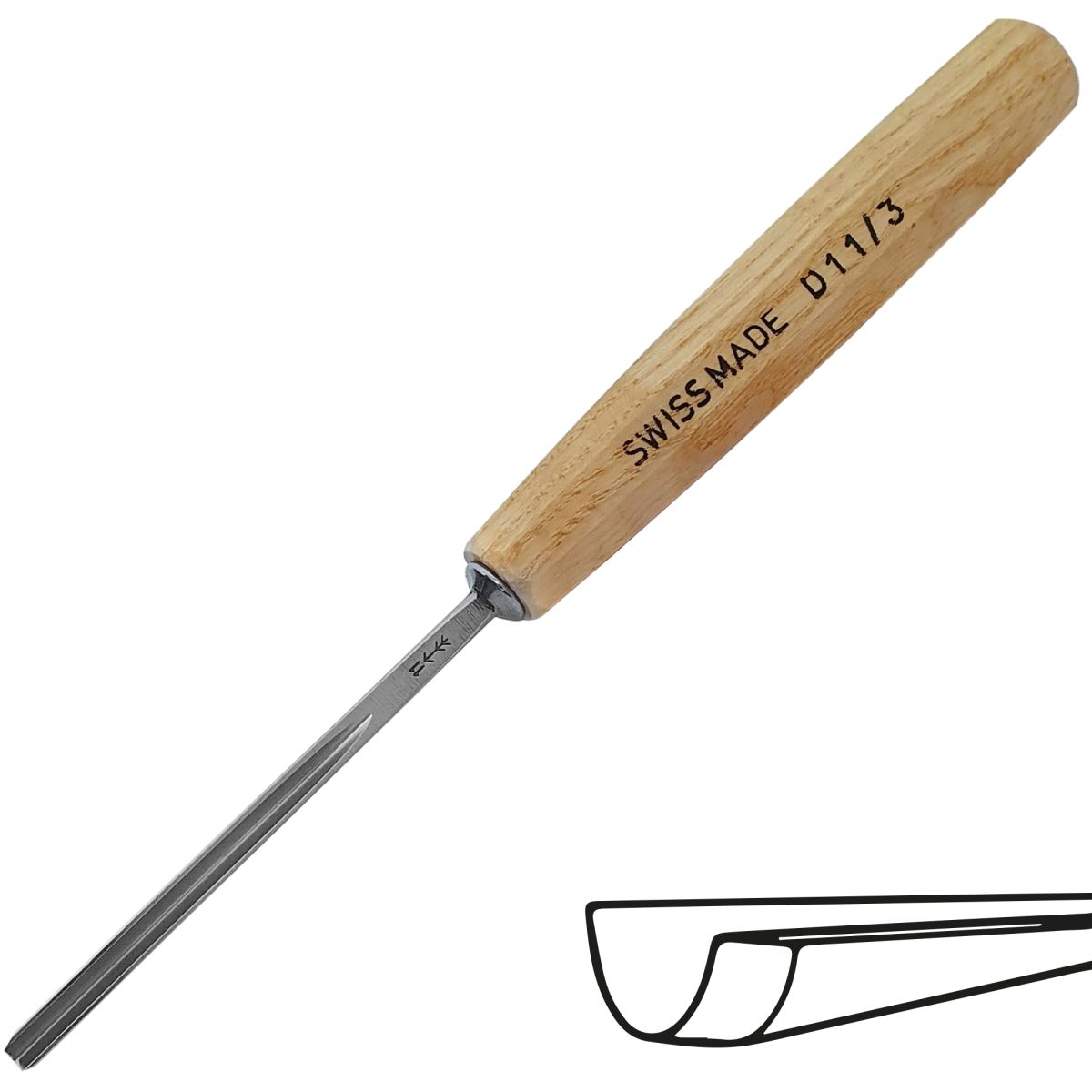 Mini Gubia No D11 en U de 3 mm de ancho 0