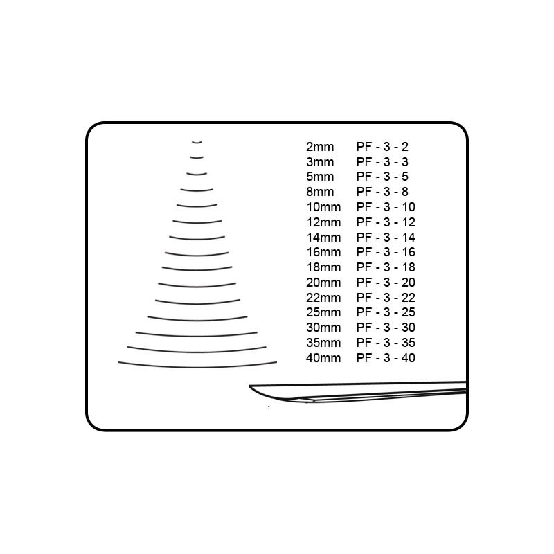 Gubia Pfeil 3 Semi Plana 10 mm de ancho para Tallado de Madera1