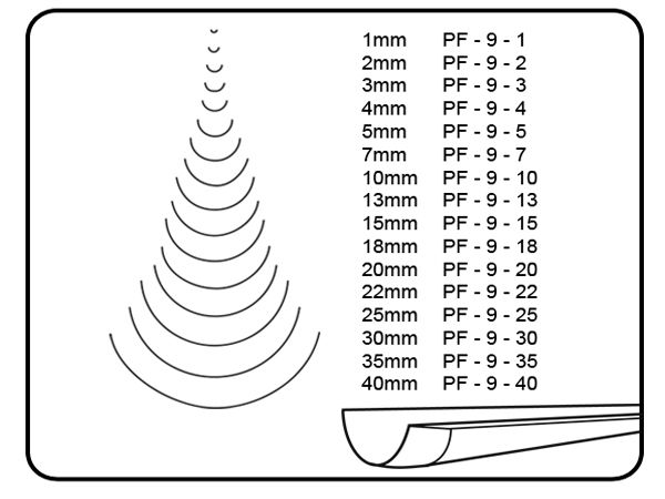 Gubia Acodada Corta o Codillo. Perfil 9A - 20 mm 1