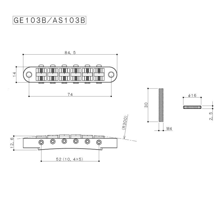 Puente Tune O Matic. Mod: GE103B. Color: Nickel2
