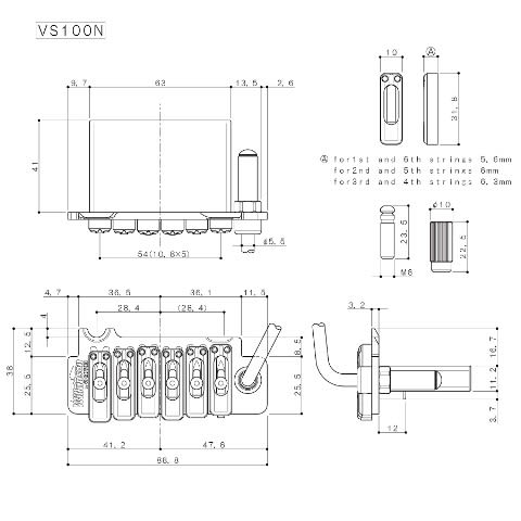 Tremolo Vintage. Mod: VS100N. Color: Chrome ( 54mm )5