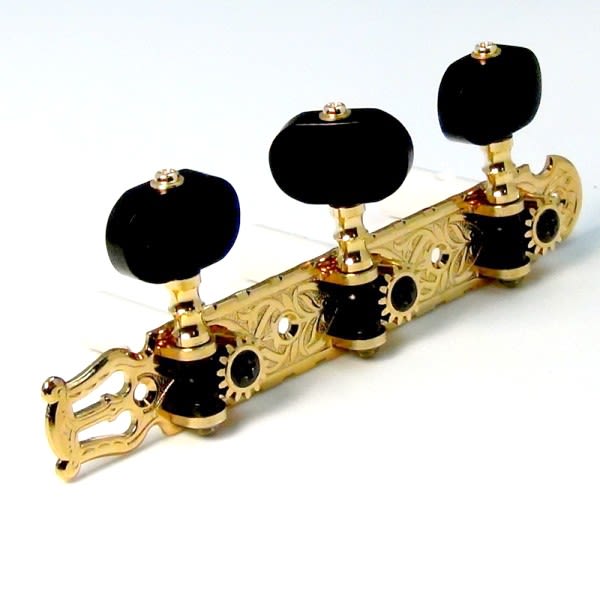 Clavijero Guitarra Clásica Gotoh 3L+3R Gold 35G1600-EN Boton Madera Ebano 0