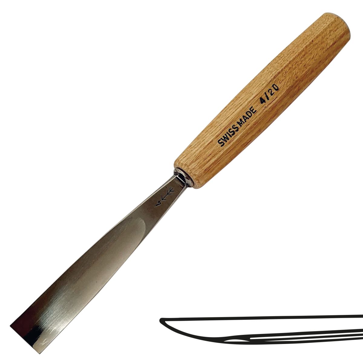 Gubia Pfeil 4 Semi Plana 20 mm de ancho para Tallado de Madera 0