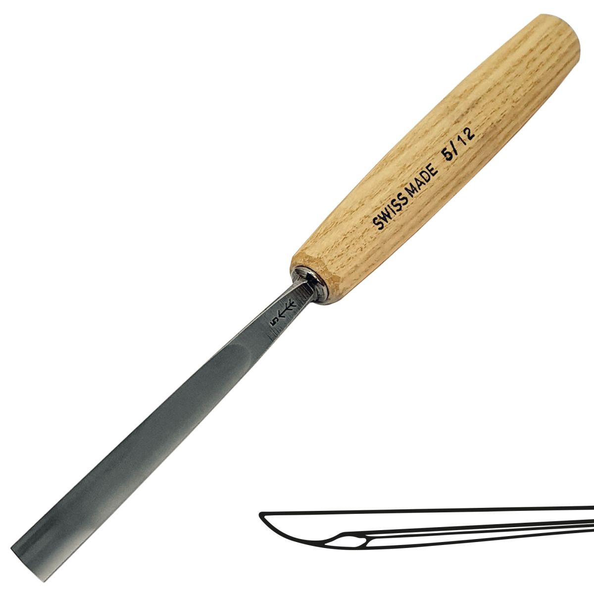 Gubia No 5 Semi Plana de 12 mm de ancho 0