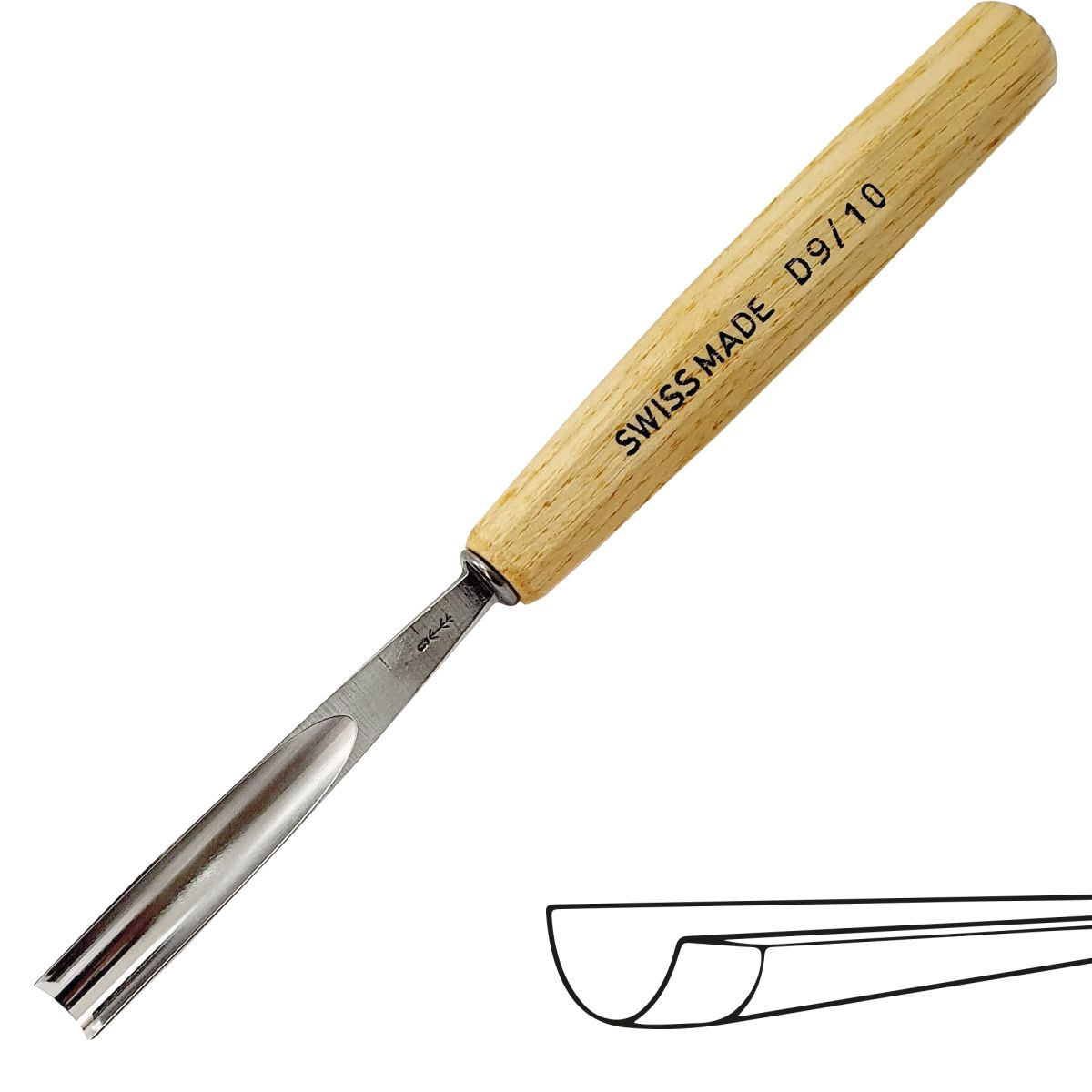 Mini Gubia No D9 Semi Curva de 10 mm de ancho 0