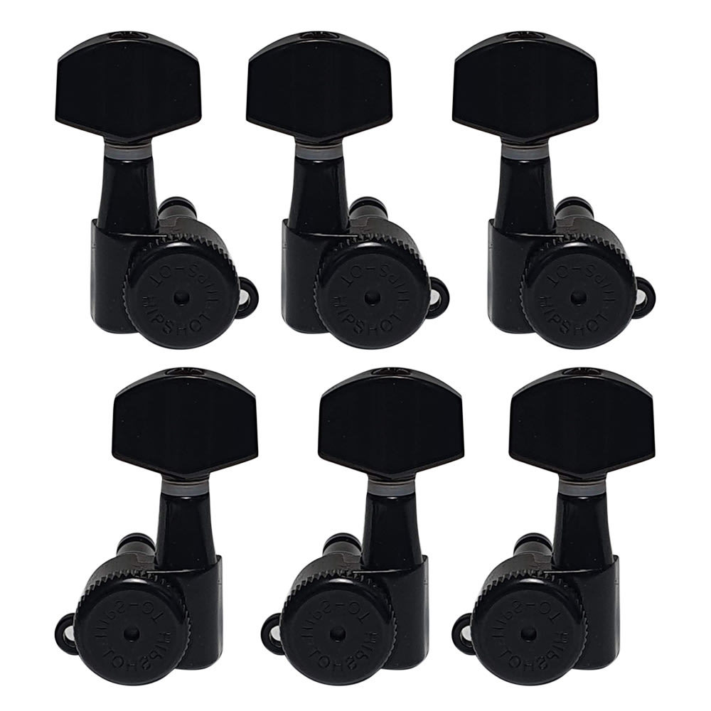 Clavijero 3L+3R con Locking. Mod 6K2EL0B. Boton: 07. Color Black 0