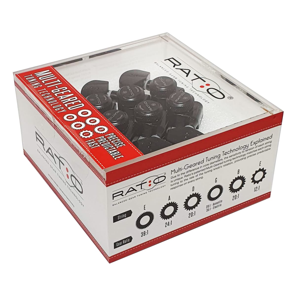 Clavijero 3L+3R con Locking. Mod: PRL-8311-B0. Boton: 07. Color: Black 0