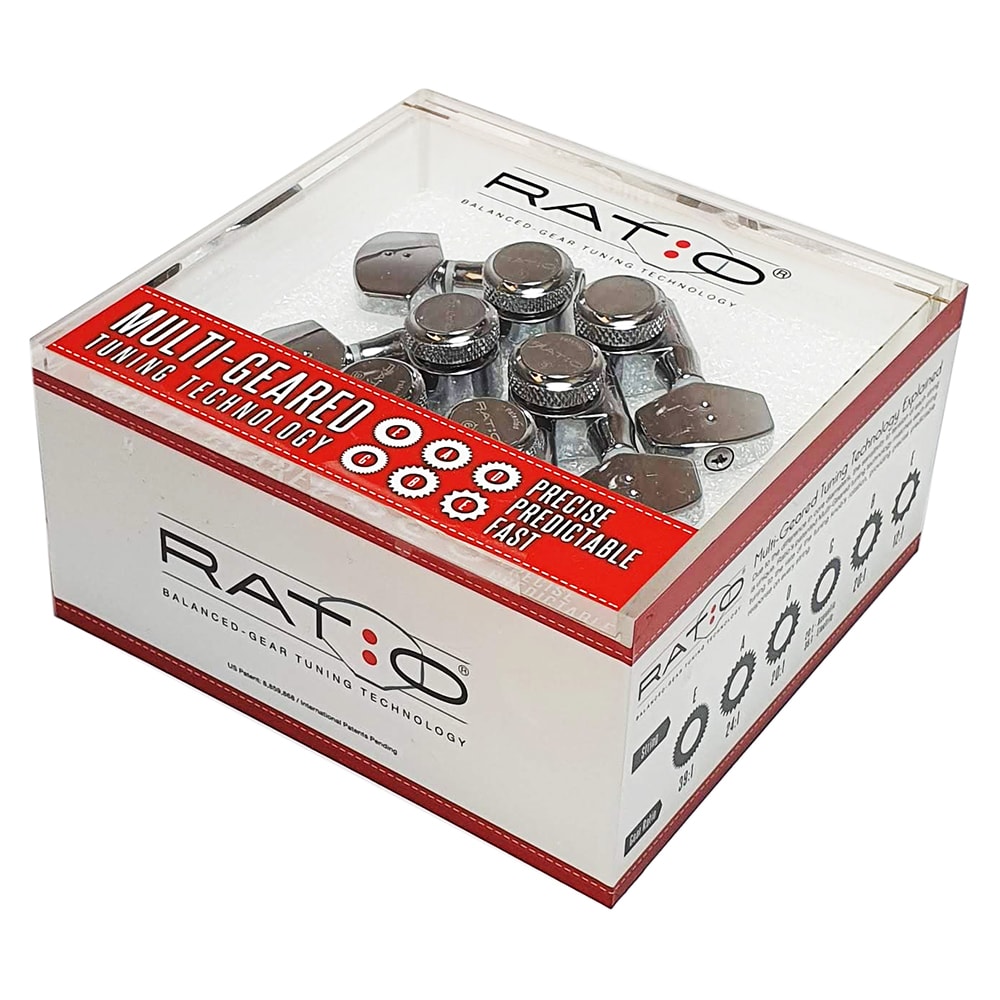 Clavijero 3L+3R con Locking. Mod: PRL-8311-C0. Boton: 07. Color: Chrome 0