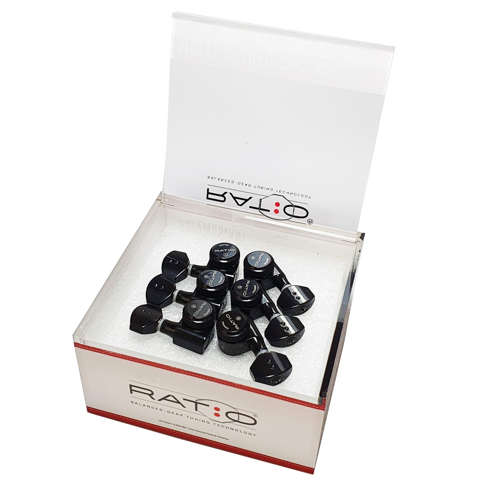 Clavijero 6L con Locking. Mod: PRL-8721-B0. Boton: 07. Color: Black2