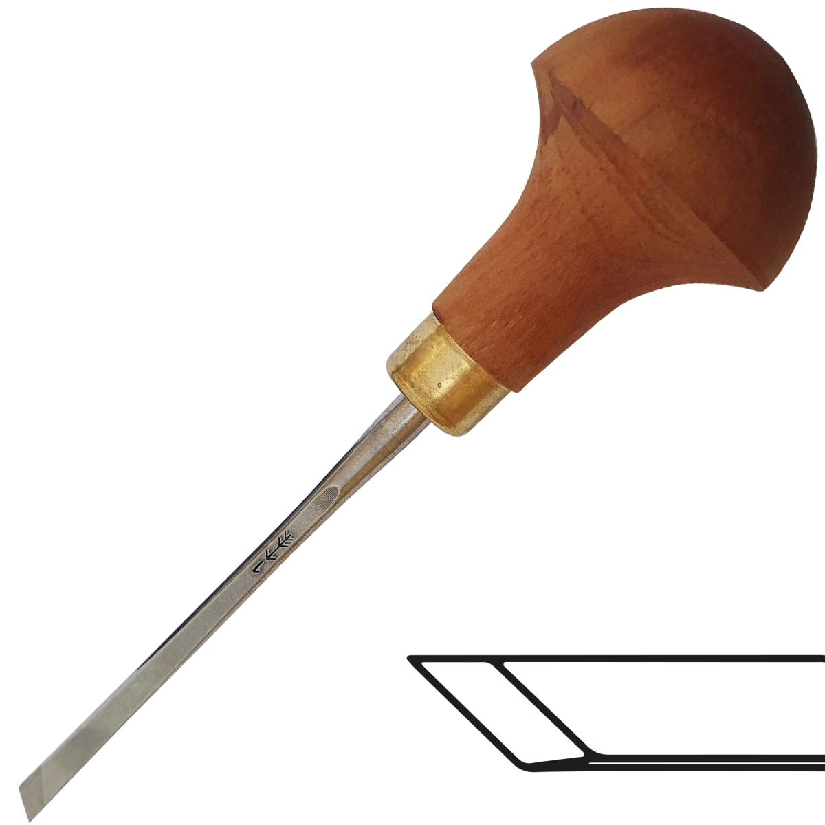 Microgubia L1S de 4 mm de ancho. Doble Bisel en Angulo para Timbre y Xilografia 0