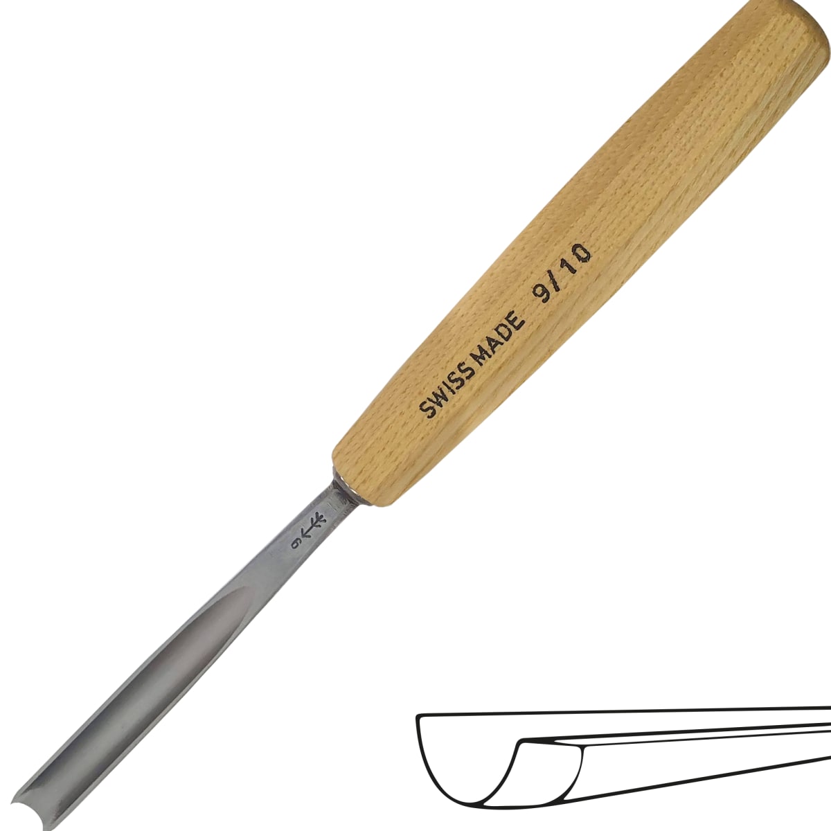 Gubia No 9 Semi Curva de 10 mm de ancho 0