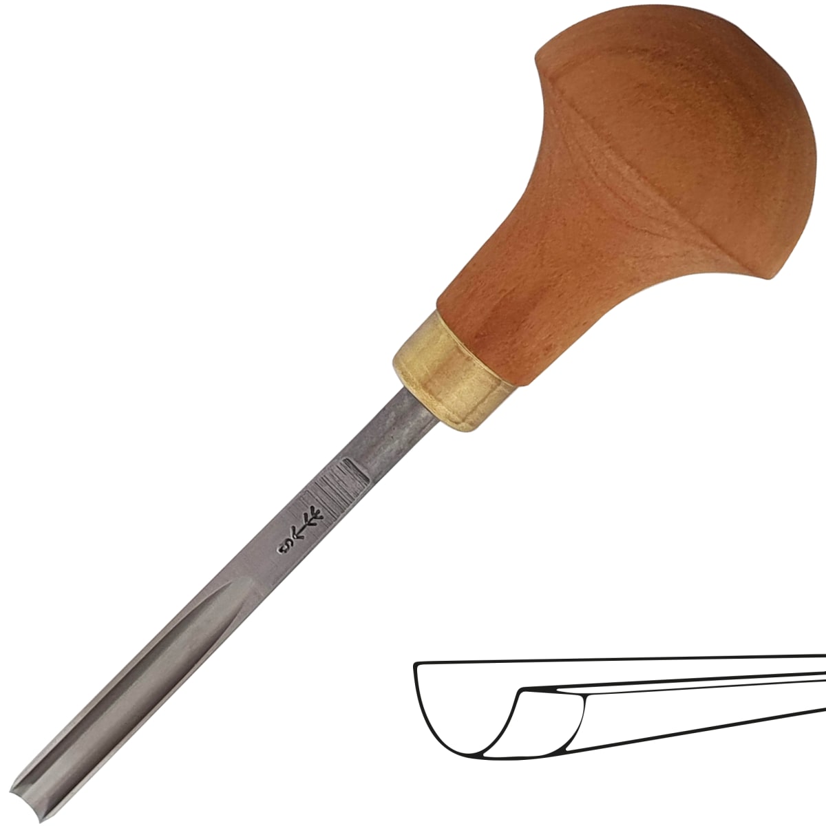 Gubia Semi Curva L9 de 5 mm de ancho para Timbre y Xilografia 0