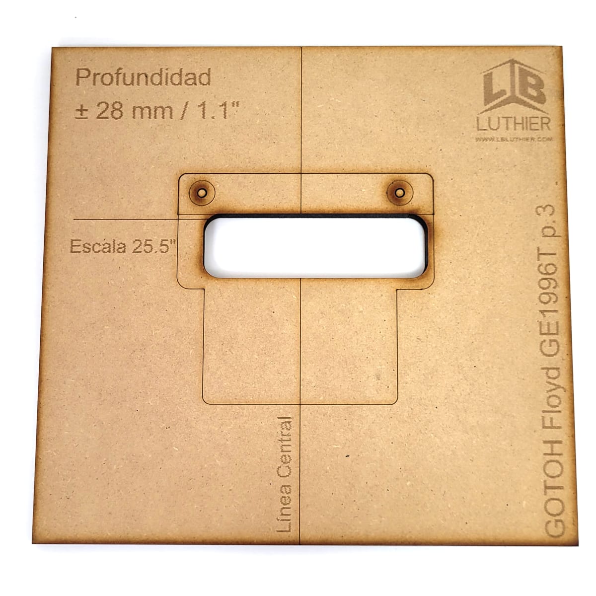 Set Plantilla MDF 5mm para Ruteo Floyd Rose Gotoh GE1996T4