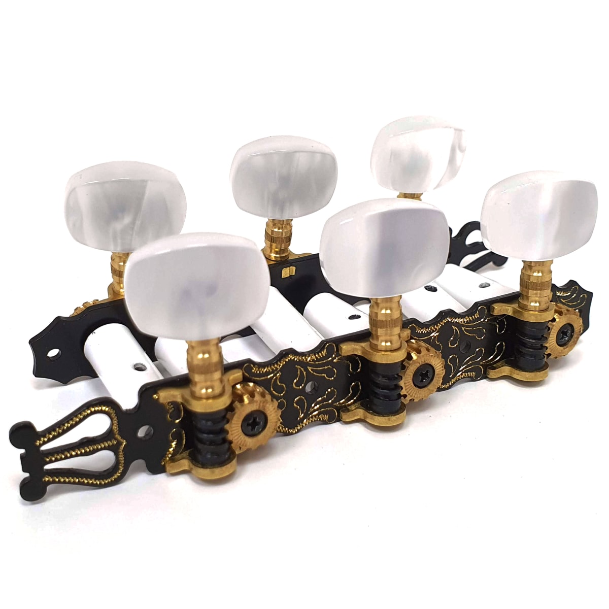 Clavijero para Guitarra Clasica. Mod: 219.01. Black-Gold con Lira2