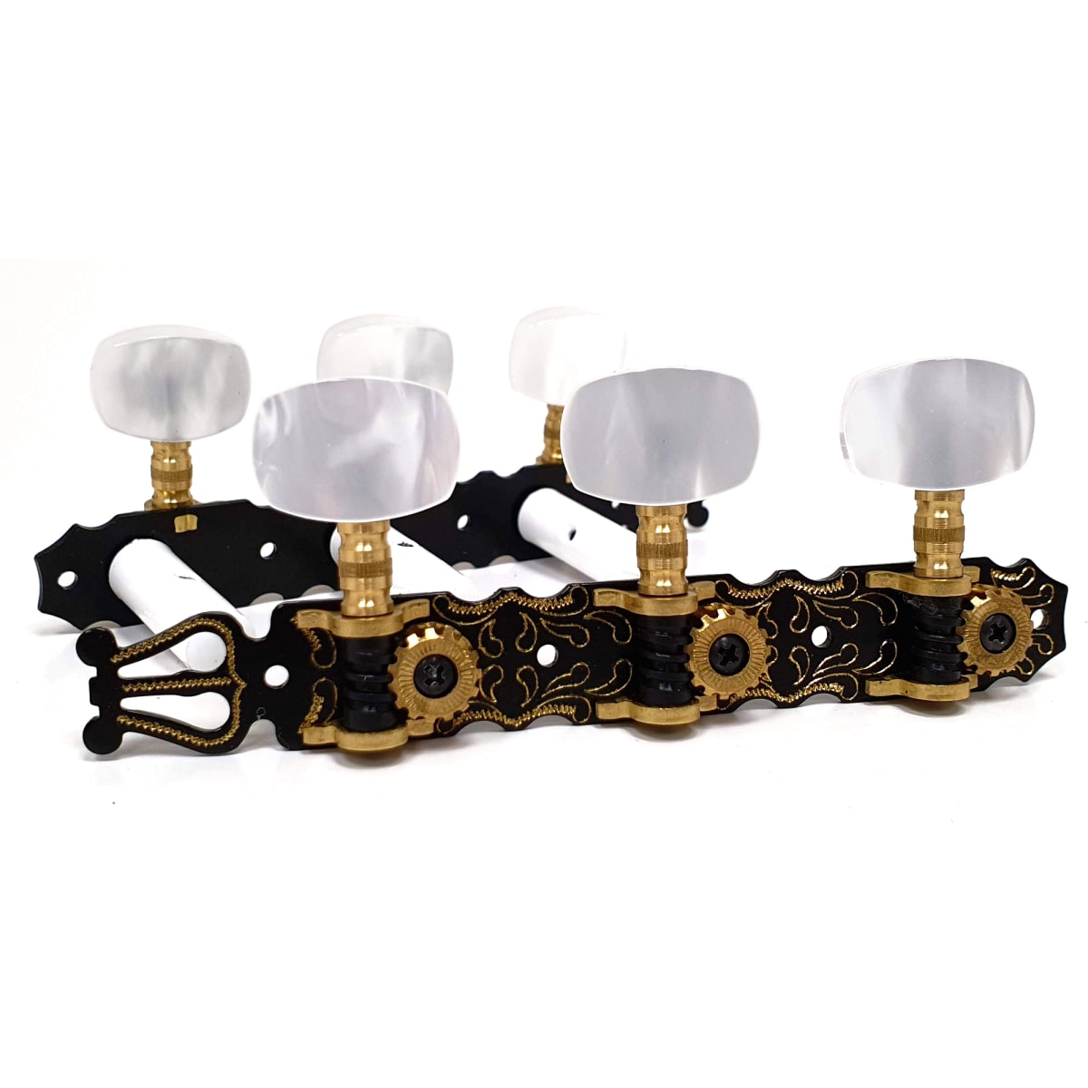 Clavijero para Guitarra Clasica. Mod: 219.01. Black-Gold con Lira8