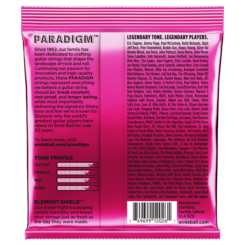 Cuerdas para Guitarra Electrica. 6-String. Paradigm Super Slinky .009 - .0422