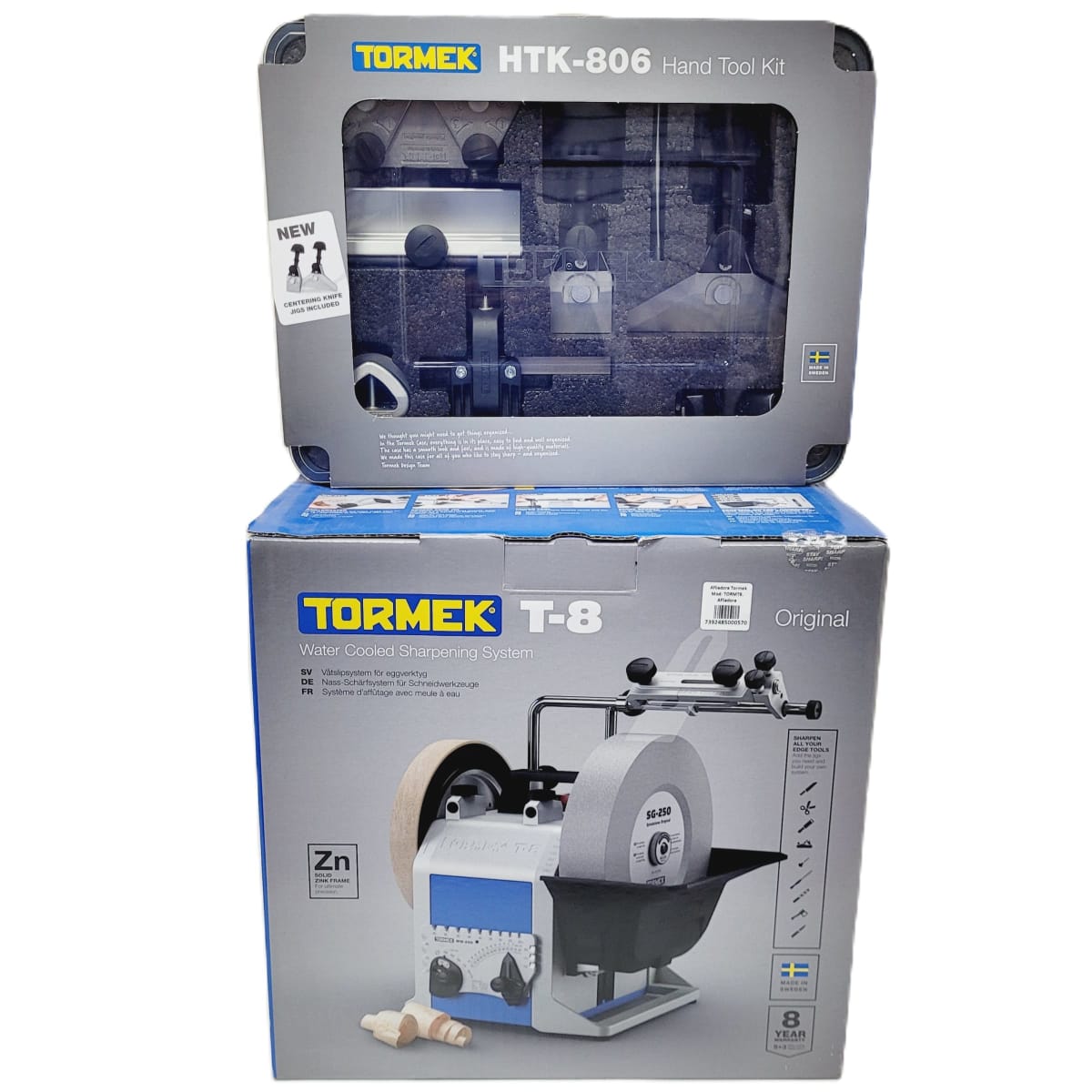 Pack Afiladora Tormek TORMT8 con Kit de Guias de Afilado HTK-1006 y TNT-80837