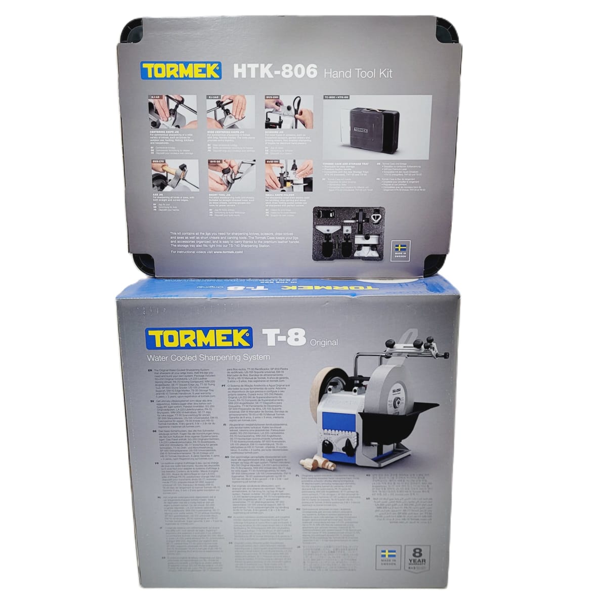 Pack Afiladora Tormek TORMT8 con Kit de Guias de Afilado HTK-1006 y TNT-80836