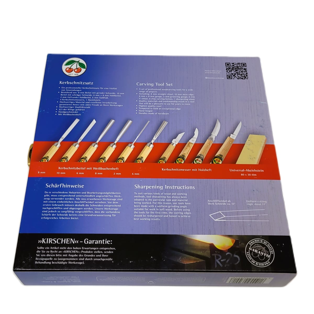 Set 3441 HK de 6 Mini Gubias 4 Cuchillos y 1 Piedra Two Cherries para Xilografia y Tallado3