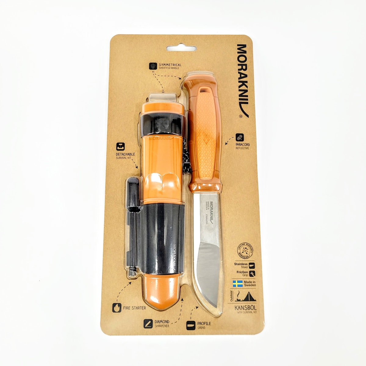Cuchillo Morakniv Kansbol 13913 (S) Acero Inoxidable con Kit de Supervivencia Orange6