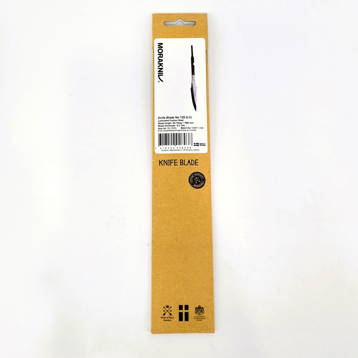 Hoja de Cuchillo Morakniv 191-2603 de 62mm x 2.7mm para Tallado en Madera No 120 (LC) Acero Laminado4