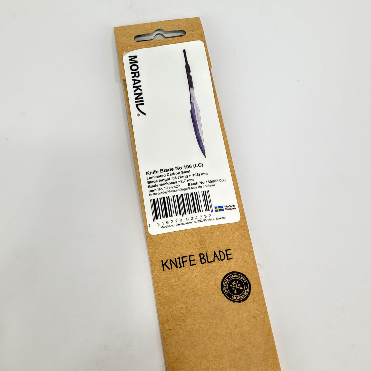 Hoja de Cuchillo Morakniv 191-2423 de 85mm x 2.7mm para Tallado en Madera No 106 (LC) Acero Laminado4