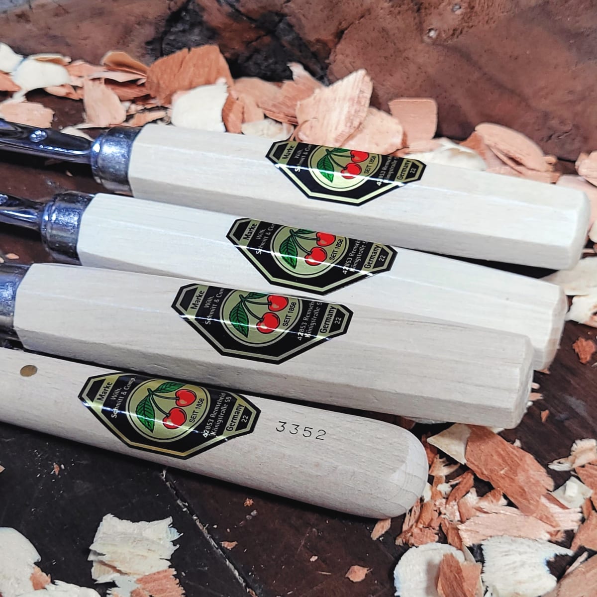 Set 3424 SB de 3 Mini Gubias y 1 Cuchillo Two Cherries para Xilografia y Tallado6