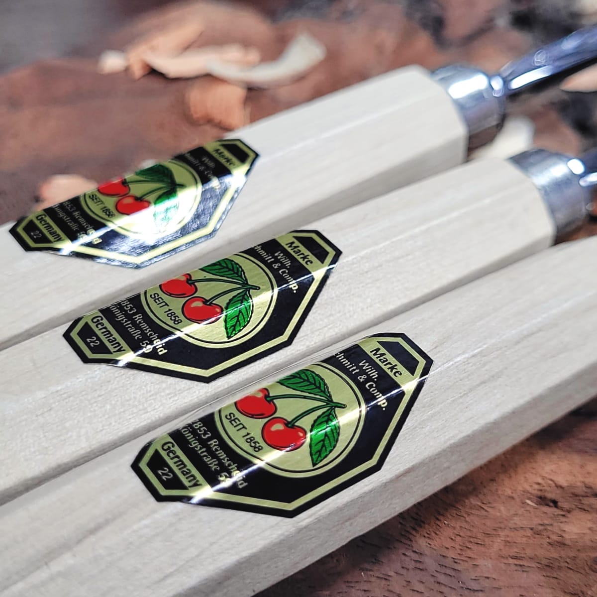 Set 3424 SB de 3 Mini Gubias y 1 Cuchillo Two Cherries para Xilografia y Tallado15