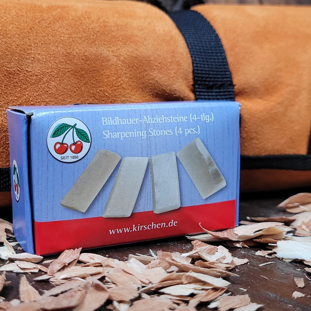 Set 3157 LRT de 12 Gubias 4 Mini Piedras de Arkansas y 1 Estuche de Cuero Two Cherries para Tallado13