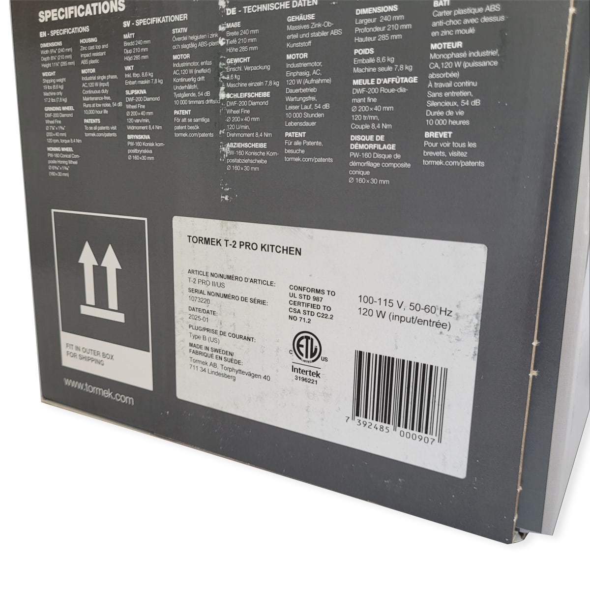 Afiladora Profesional para Cuchillos de Cocina Tormek T2 Piedra Diamantada Grano 60026