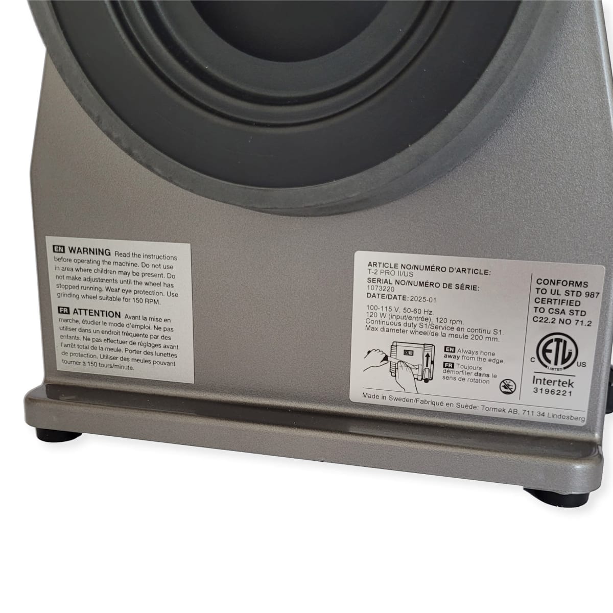 Pack Afiladora Tormek T2 + Guia SC-60 para Afilado de Tijeras17