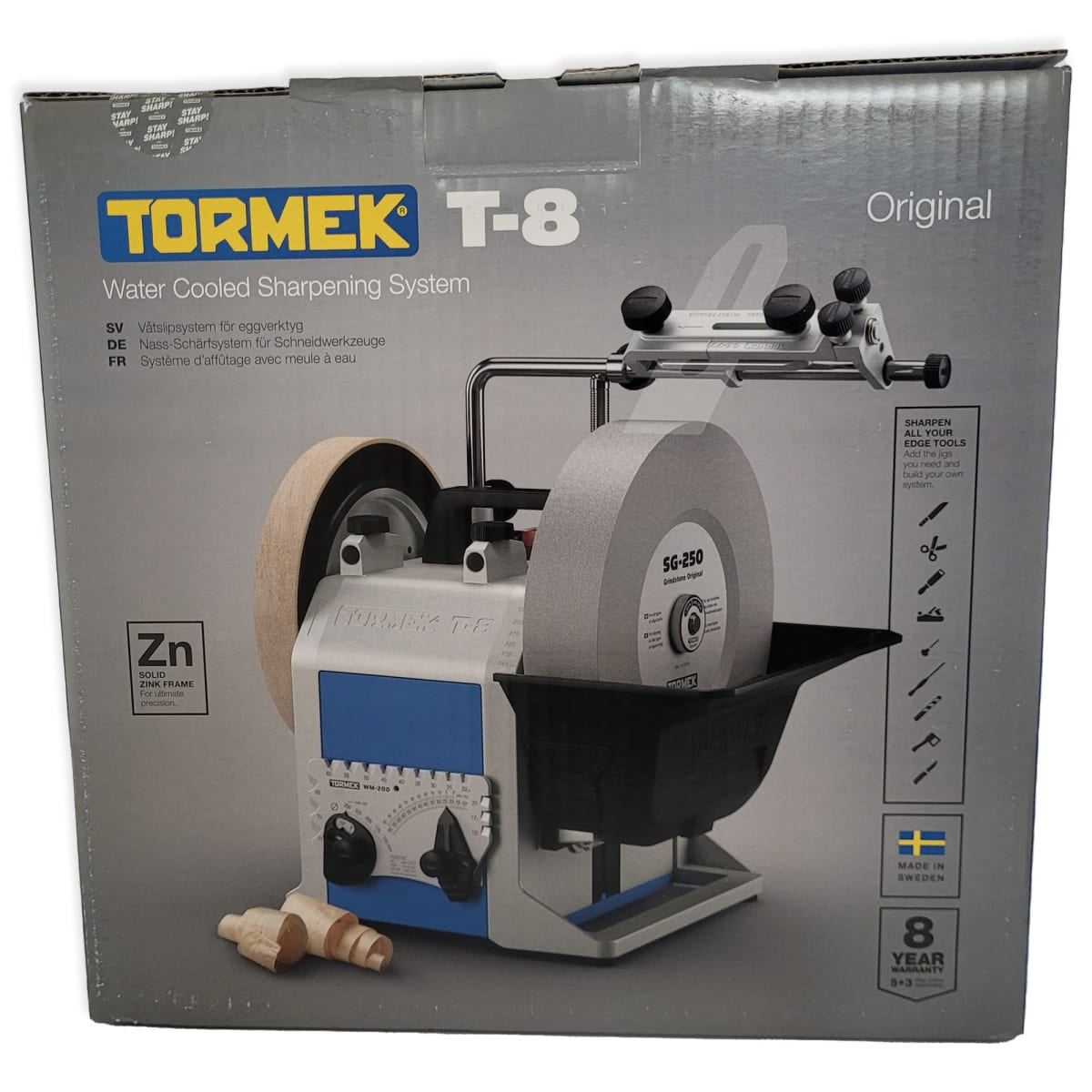 Pack Afiladora Tormek TORMT8 con Kit de Guias de Afilado HTK-1006 y TNT-80824