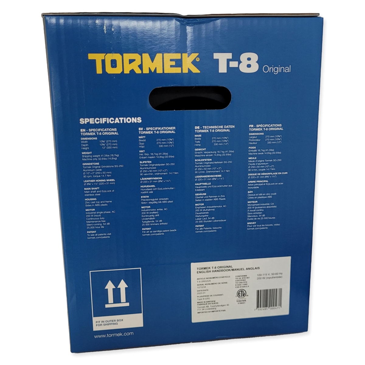Pack Afiladora Tormek TORMT8 con Kit de Guias de Afilado HTK-1006 y TNT-80823