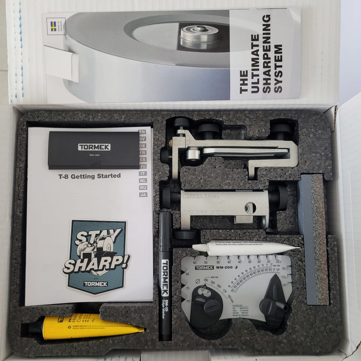 Pack Afiladora Tormek TORMT8 con Kit de Guias de Afilado HTK-1006 y TNT-80821