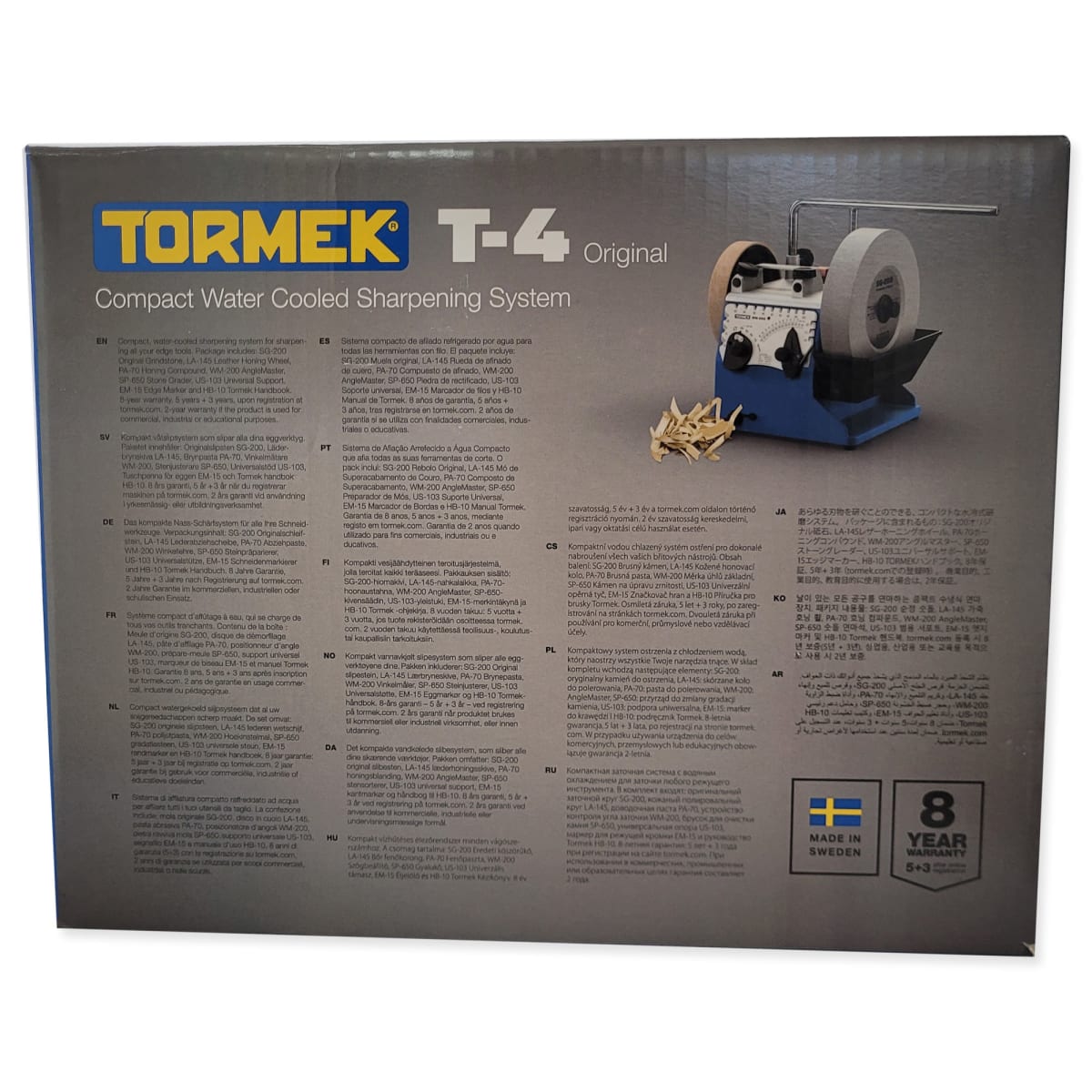 Pack Afiladora Tormek TORMT4 con Kit de Guias de Afilado HTK-1006 y TNT-80821